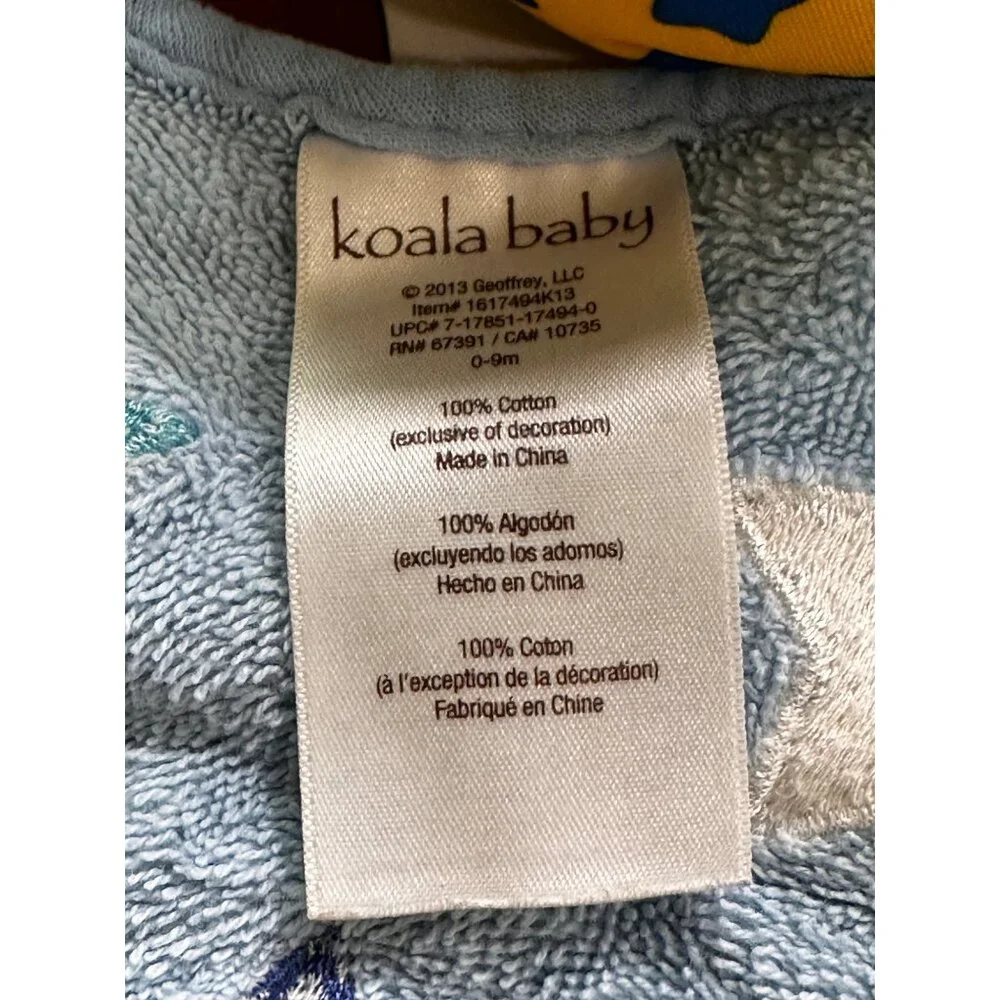 Koala Baby terrycloth fish shaped baby washcloth Vtg Toys R Us DISCONTINUED RARE